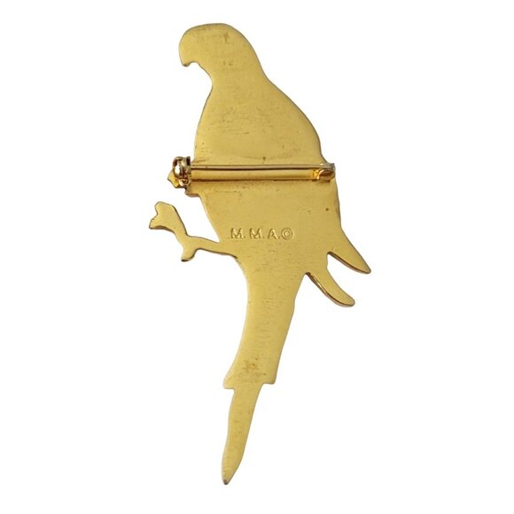MMA Metropolitan Museum of Art Parrot Macaw Bird Brooch, Signed E698 - Picture 6 of 8